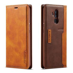 For Huawei Mate 20 Lite LC.IMEEKE LC-001 Series PU + TPU Color Matching Frosted Horizontal Flip Leather Case with Holder & Card Slot(Brown)