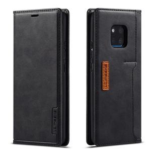 For Huawei Mate 20 Pro LC.IMEEKE LC-001 Series PU + TPU Color Matching Frosted Horizontal Flip Leather Case with Holder & Card Slot(Black)