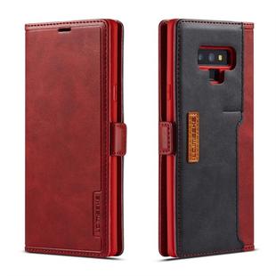 For Galaxy Note 9 LC.IMEEKE LC-001 Series PU + TPU Color Matching Frosted Horizontal Flip Leather Case with Holder & Card Slot(Red)