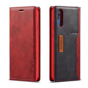For Huawei P20 Pro LC.IMEEKE LC-001 Series PU + TPU Color Matching Frosted Horizontal Flip Leather Case with Holder & Card Slot(Red)