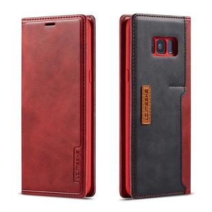 For Galaxy S8 LC.IMEEKE LC-001 Series PU + TPU Color Matching Frosted Horizontal Flip Leather Case with Holder & Card Slot(Red)