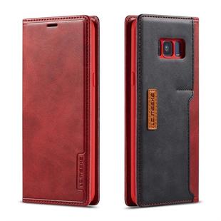 For Galaxy S8+ LC.IMEEKE LC-001 Series PU + TPU Color Matching Frosted Horizontal Flip Leather Case with Holder & Card Slot(Red)