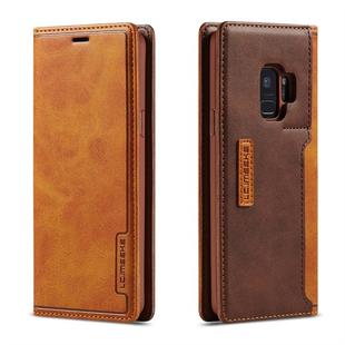 For Galaxy S9 LC.IMEEKE LC-001 Series PU + TPU Color Matching Frosted Horizontal Flip Leather Case with Holder & Card Slot(Brown)