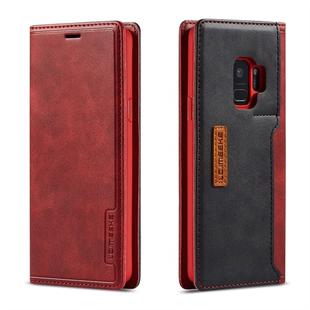 For Galaxy S9 LC.IMEEKE LC-001 Series PU + TPU Color Matching Frosted Horizontal Flip Leather Case with Holder & Card Slot(Red)