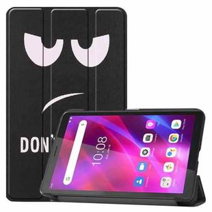 For Lenovo Tab M7 3rd Gen Colored Drawing Pattern Horizontal Flip Leather Case with Three-folding Holder(Big Eyes)