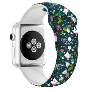 For Apple Watch Series 7 41mm / 6 & SE & 5 & 4 40mm / 3 & 2 & 1 38mm Christmas Printing Silicone Watch Band(Happy Christmas)
