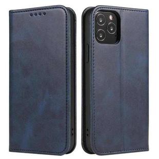 For iPhone 13 mini Calf Texture Magnetic Horizontal Flip Leather Case with Holder & Card Slots & Wallet (Blue)