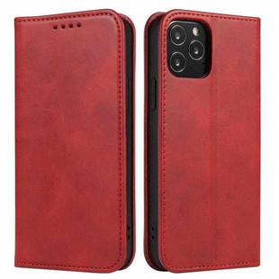 For iPhone 13 Calf Texture Magnetic Horizontal Flip Leather Case with Holder & Card Slots & Wallet(Red)