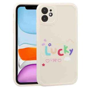 For iPhone 11 Lucky Letters TPU Soft Shockproof Case (Creamy-white)