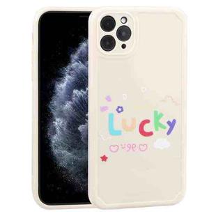 For iPhone 11 Pro Lucky Letters TPU Soft Shockproof Case (Creamy-white)