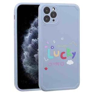 For iPhone 11 Pro Max Lucky Letters TPU Soft Shockproof Case (Blue)