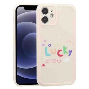 For iPhone 12 mini Lucky Letters TPU Soft Shockproof Case (Creamy-white)