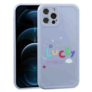For iPhone 12 Pro Max Lucky Letters TPU Soft Shockproof Case(Blue)