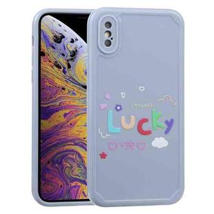 Lucky Letters TPU Soft Shockproof Case For iPhone X / XS(Blue)