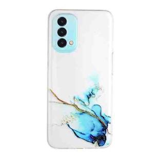 Hollow Marble Pattern TPU Precise Hole Protective Case For OnePlus Nord N200 5G(Blue)