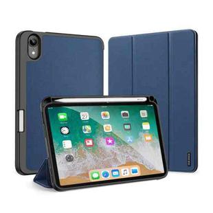 For iPad mini 6 DUX DUCIS Domo Series Horizontal Flip Magnetic TPU + PU Leather Tablet Case with Three-folding Holder & Pen Slot(Blue)