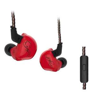 KZ ZSR 6-unit Ring Iron In-ear Wired Earphone, Mic Version(Red)