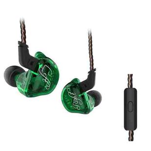 KZ ZSR 6-unit Ring Iron In-ear Wired Earphone, Mic Version(Green)