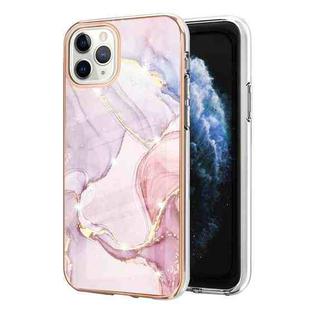 For iPhone 11 Pro Max Electroplating Marble Pattern Dual-side IMD TPU Shockproof Case (Rose Gold 005)