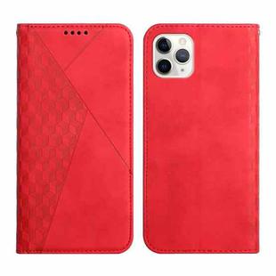 For iPhone 11 Pro Diamond Pattern Splicing Skin Feel Magnetic Horizontal Flip Leather Case with Card Slots & Holder & Wallet (Red)