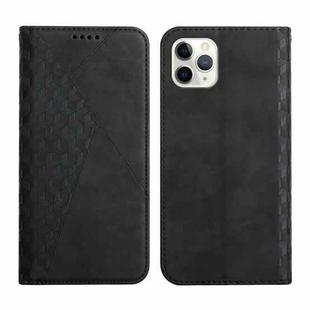 For iPhone 11 Pro Diamond Pattern Splicing Skin Feel Magnetic Horizontal Flip Leather Case with Card Slots & Holder & Wallet (Black)