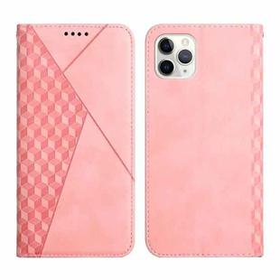 For iPhone 11 Pro Max Diamond Pattern Splicing Skin Feel Magnetic Horizontal Flip Leather Case with Card Slots & Holder & Wallet (Rose Gold)