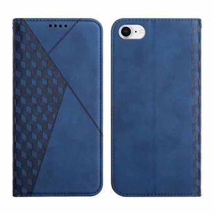 For iPhone SE 2022 / SE 2020 / 8 / 7 Diamond Pattern Splicing Skin Feel Magnetic Horizontal Flip Leather Case with Card Slots & Holder & Wallet / 6(Blue)