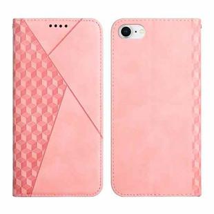 For iPhone SE 2022 / SE 2020 / 8 / 7 Diamond Pattern Splicing Skin Feel Magnetic Horizontal Flip Leather Case with Card Slots & Holder & Wallet / 6(Rose Gold)
