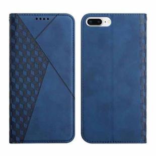 For iPhone 12 Pro Max Diamond Pattern Splicing Skin Feel Magnetic Horizontal Flip Leather Case with Card Slots & Holder & Wallet For iPhone 7 Plus / 8 Plus(Blue)