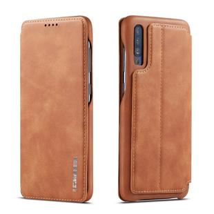 For Galaxy A50 Hon Ancient Series Leather Case with Card Slots & Holder & Wallet(Brown)