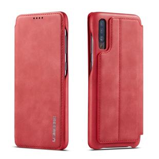 For Galaxy A50 Hon Ancient Series Leather Case with Card Slots & Holder & Wallet(Red)