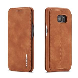 For Galaxy S7 Hon Ancient Series Leather Case with Card Slots & Holder & Wallet(Brown)