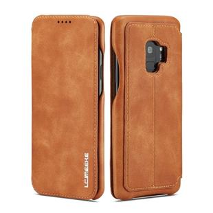 ForGalaxy S9 Hon Ancient Series Leather Case with Card Slots & Holder & Wallet(Brown)