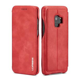 ForGalaxy S9 Hon Ancient Series Leather Case with Card Slots & Holder & Wallet(Red)
