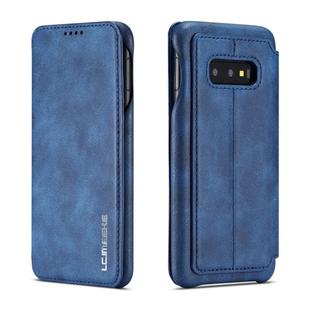 For Galaxy S10e Hon Ancient Series Leather Case with Card Slots & Holder & Wallet(Blue)