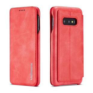 For Galaxy S10e Hon Ancient Series Leather Case with Card Slots & Holder & Wallet(Red)