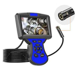 M50 1080P 5.5mm Dual Lens HD Industrial Digital Endoscope with 5.0 inch IPS Screen, Cable Length:5m Hard Cable(Blue)