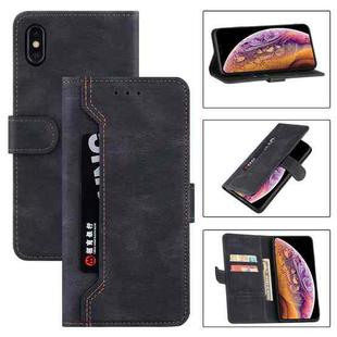 For iPhone XR Reverse Buckle Horizontal Flip PU Leather Case with Holder & Card Slot & Wallet(Black)