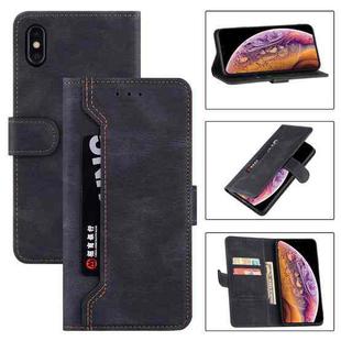 For iPhone XS Max Reverse Buckle Horizontal Flip PU Leather Case with Holder & Card Slot & Wallet(Black)