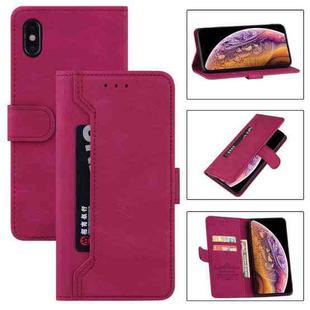 For iPhone XS Max Reverse Buckle Horizontal Flip PU Leather Case with Holder & Card Slot & Wallet(Wine Red)