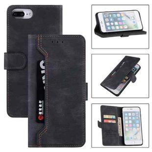 Reverse Buckle Horizontal Flip PU Leather Case with Holder & Card Slot & Wallet For iPhone 8 Plus / 7 Plus(Black)