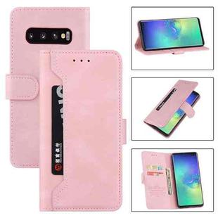 For Samsung Galaxy S10 Reverse Buckle Horizontal Flip PU Leather Case with Holder & Card Slot & Wallet(Rose Gold)