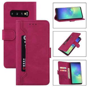 For Samsung Galaxy S10 Reverse Buckle Horizontal Flip PU Leather Case with Holder & Card Slot & Wallet(Wine Red)