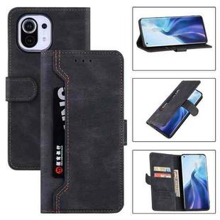 For Xiaomi Mi 11 Reverse Buckle Horizontal Flip PU Leather Case with Holder & Card Slot & Wallet(Black)