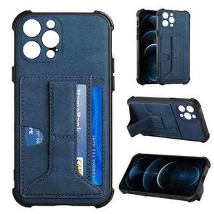 For iPhone 13 Pro Dream PU+TPU Four-corner Shockproof Back Cover Case with Card Slots & Holder (Blue)