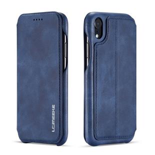 For iPhone XR Hon Ancient Series Leather Case with Card Slots & Holder & Wallet(Blue)