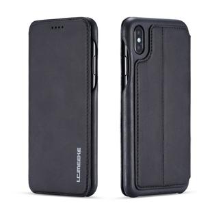 For iPhone XS Max Hon Ancient Series Leather Case with Card Slots & Holder & Wallet(Black)