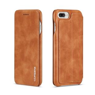 For iPhone 8 Plus / 7 Plus Hon Ancient Series Leather Case with Card Slots & Holder & Wallet(Brown)