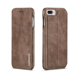 For iPhone 8 Plus / 7 Plus Hon Ancient Series Leather Case with Card Slots & Holder & Wallet(Coffee)