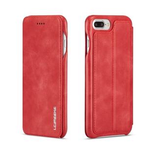 For iPhone 8 Plus / 7 Plus Hon Ancient Series Leather Case with Card Slots & Holder & Wallet(Red)